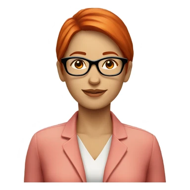 red hair woman nutritionist glasses no money sticker