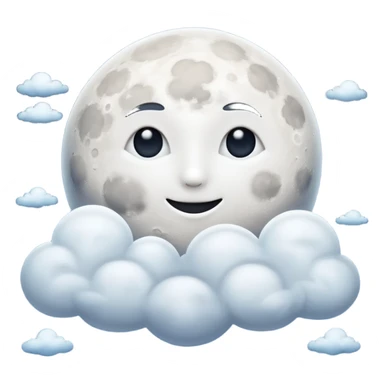 moon with clouds, ultra realistic sticker