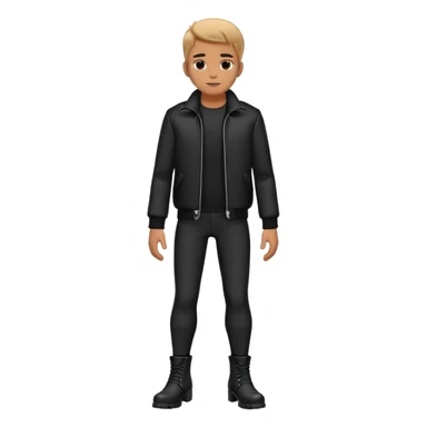 Full body standing male figure wearing black jacket, black pants, and black boots sticker