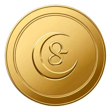 Minimal line-art icon of a coin with a small halal Arabic checkmark (حلال) symbol beside it, clean modern style, simple outlines, straight angle, no background, transparent, represents “halal income / halal money sticker