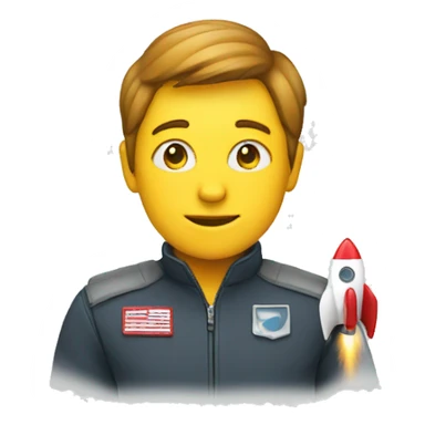 person whit a graphic is rocket off sticker