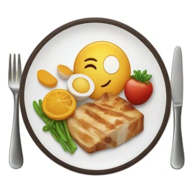 Gourmet plate with food sticker