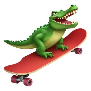 crocodile skateboarding on a red skateboard sticker