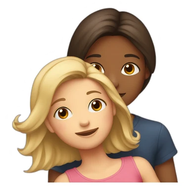 Fille brune qui fait un  calin à une autre fille blonde sticker