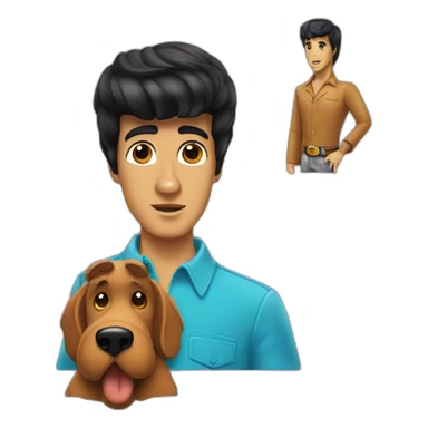 Scooby Doo with Elvis Presley haircut sticker