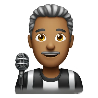 man withmicrophone sticker