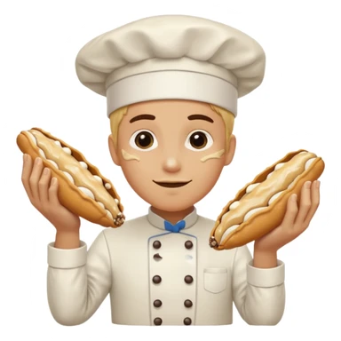 Smashed overworked pastry chef with cannoli sticker