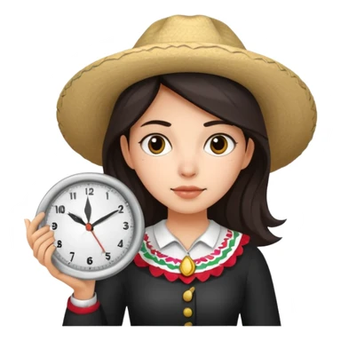 Clocking tea Mexican girl sticker