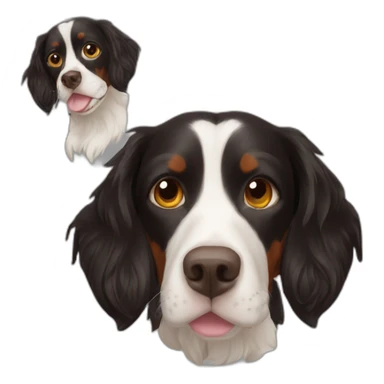 mega black Brittany spaniel dog sticker