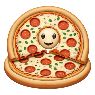Saturn made of pizza sticker