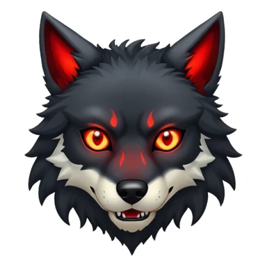 Fenrir Black fur red glowing eyes  sticker