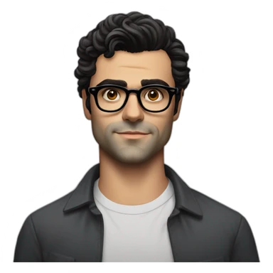 young oscar isaac with glasses and clean shaven thin face sticker