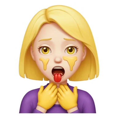 Emoji girl violently choking herself out sticker