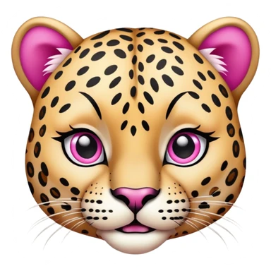 Leopard whit eye lashes and nails pink sticker