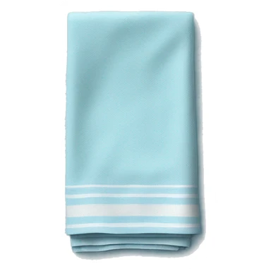Realistic folded light blue dish towel sticker