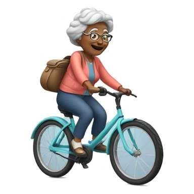 grandma riding bike sticker