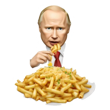 Vladimir Poutine qui mange de la poutine sticker