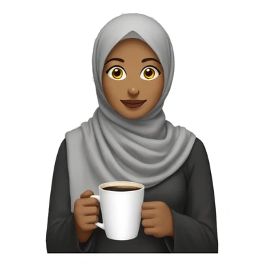 hijabi wearing a cup of coffee sticker