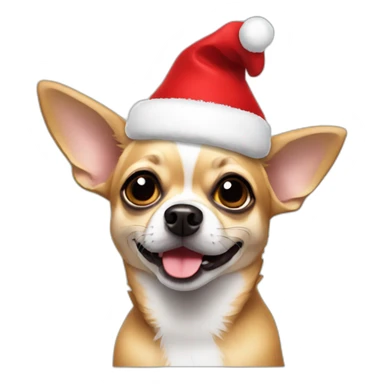 chihuahua with santa hat sticker