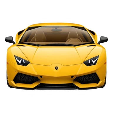 "Create a top-down view 2D vector emoji of a Lamborghini in Apple's iOS style. Use solid colors, clean lines, and smooth curves. No gradients or 3D effects. Keep the design minimalist with a white background."
 sticker