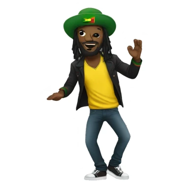 Jamaican reggae music dancer sticker