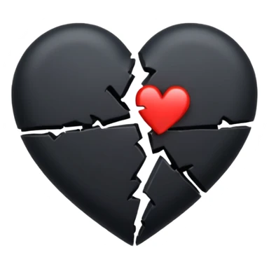Black broken heart sticker