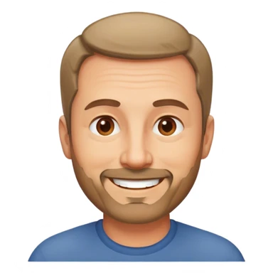 un homme de 50 ans souriant avec les cheveux courts et une légère barbe sticker