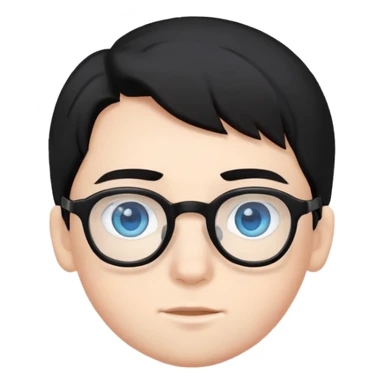 boy with glasses blue eyes and black hair sticker