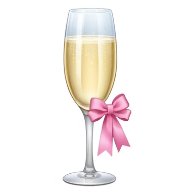 champagne glass with a pink ribbon on it sticker