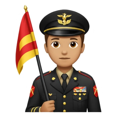 souldier caryying white,black,red,yellow flag sticker