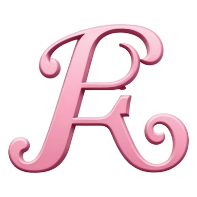 Pink, romantic, refined, fancy, letter “F” of the alphabet sticker