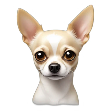 retrato delineado de perrito chihuahua lineas delgadas ojos coloreados en color blanco sticker