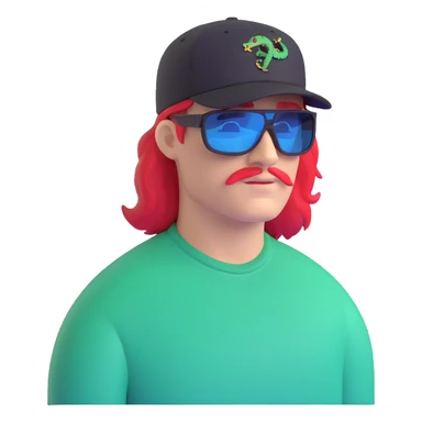 guy with mullet and baseball cap, wearing polarized Pit Viper glasses sticker