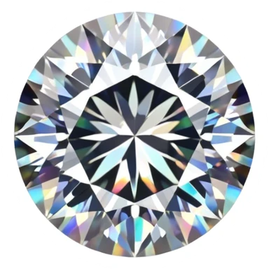 Make it 3D emoji style: add a silver jewelry setting to the round cut white diamond with subtle holographic glow sticker