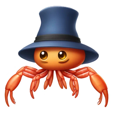 Shrimp wearing a hat sticker