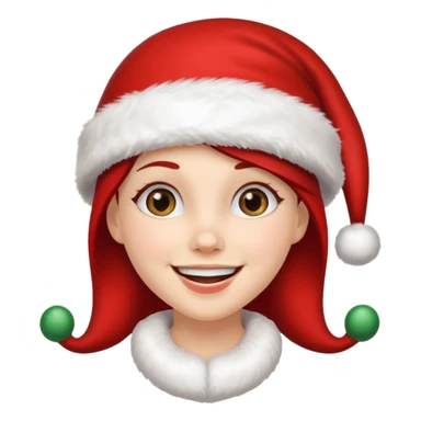 clean and vanilla girl with santa claus hat like holiday mood, christmas!! sticker