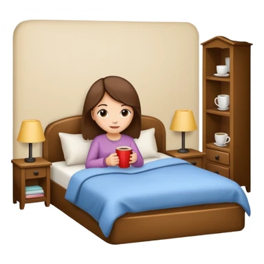 Girl coffee and comfy bed  sticker