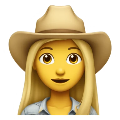 girl with beige cowboy hat, default yellow skin sticker