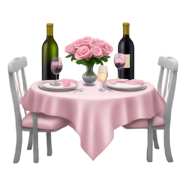 Hyper Realistic Romantic candlelit date,  pink roses with bottle of wine  sticker