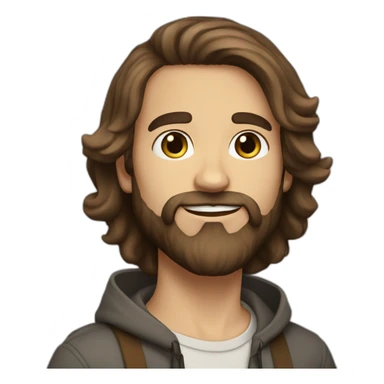 Daniel nass brazilian white skin straight brown hair bearded sticker