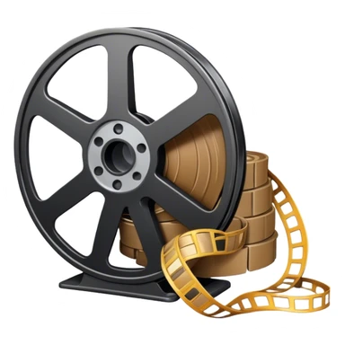 Film reel with shit movie sticker