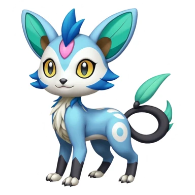 Colorful Exotic Randomly-colored Cartoon Anime Meloetta-WereGarurumon-Trico-Pokémon-Fakémon-fusion-hybrid-creature sticker