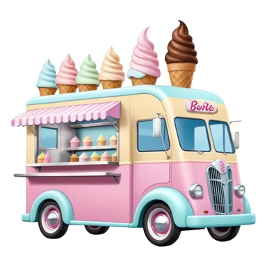 Barbie’s 1937 expanding ice cream house dream food truck  sticker