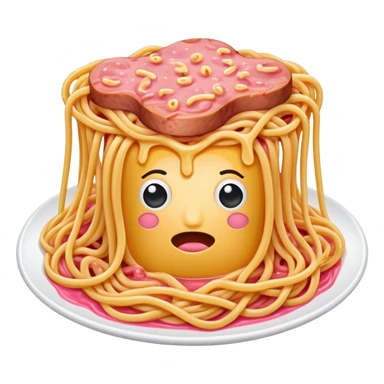  SPAM meat melted spaghetti pink gooey slop art sticker