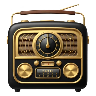 black and gold radio sticker