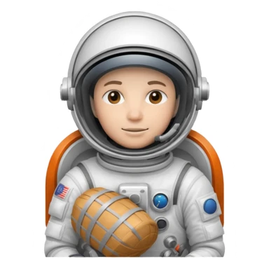 astronauta con casco cerrado, con canasta vacía sticker
