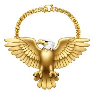 Eagle wearing gold Cuban link necklace sticker