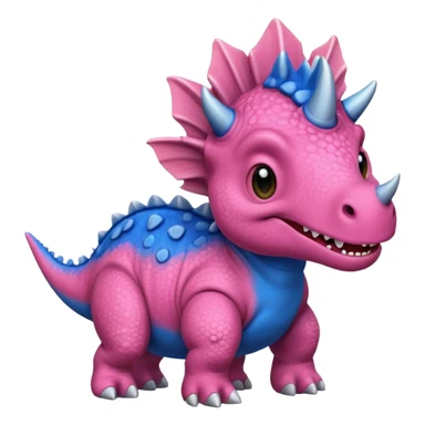 Triceratops cute pink kawei in love with Blue t-Rex  sticker