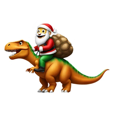 santa claus riding a dinosaur sticker