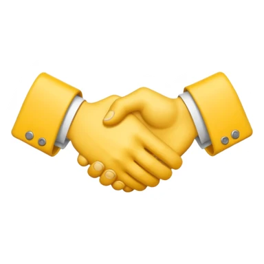 Graphic: 🤝 Handshake icon (white with yellow outline).
Animation: Hands meet, shake slightly.
Background: Transparent.
 sticker